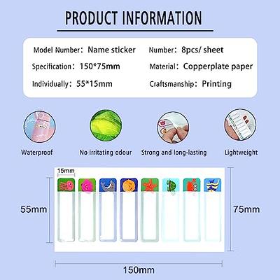 Baby Bottle Labels for Daycare 64 PCS School Supplies Name Label Stickers  for Kids Stuff Waterproof