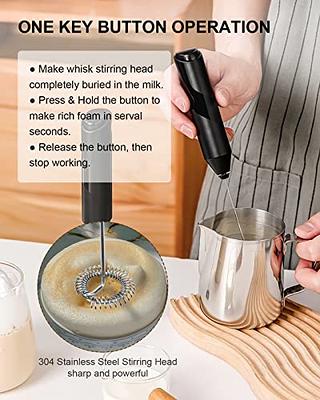 Stainless Steel Electric Handheld Drink Mixer, Coffee Stirrer, Milk & Egg  Beater (battery Not Included)