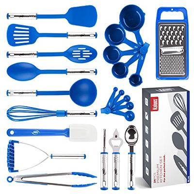 Kitchen Utensil Set 24 Nylon and Stainless Steel Utensil Set, Non