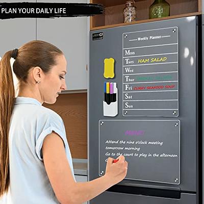  Acrylic Meal Planner Magnetic Menu Board for Kitchen