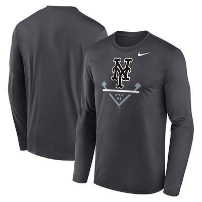 Nike Men's Nike Gray/Navy New York Yankees Game Authentic Collection  Performance Raglan Long Sleeve T-Shirt