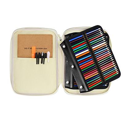 BTSKY BTSKY160 Slots Colored Pencil Case- Deluxe PU Leather Handy Pencil Holder Organi