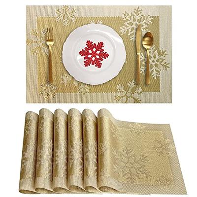 Reversible Placemats Set of 6 - Faux Leather Heat Resistant Placemats  Washable