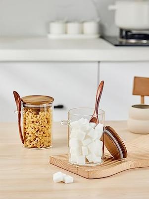 2PCS Coffee Pasta Sugar Tea Jar Snack Nuts Cookie Jar With Bamboo