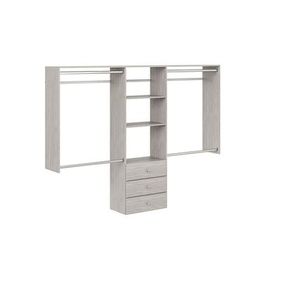 48 in. W to 92 in. W White Closet Shelf Tower with Shelf and Rod Extensions  Wood Closet System