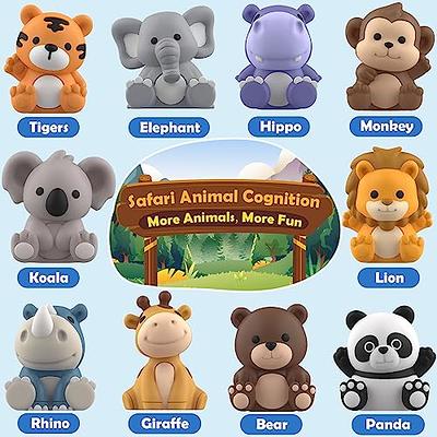 jungle animals cartoon elephant lion koala panda bear hippo and