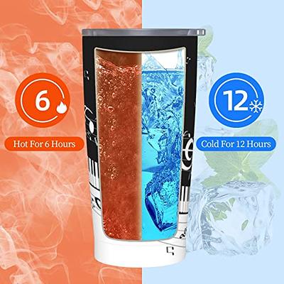 Dujiea 20oz Tumbler With Lid And Straw, Piano Keys Music Note Vacuum Insulated  Iced Coffee Mug Reusable Travel Cup Stainless Steel Water Bottle - Yahoo  Shopping