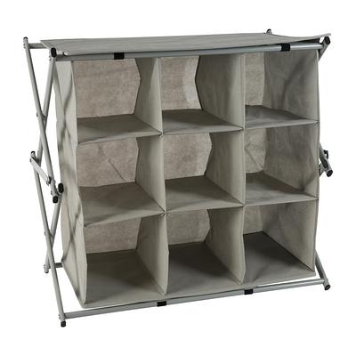 59.5 in. H 45-Pair 10-Tier Gray Metal Shoe Rack