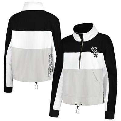 Chicago White Sox Antigua Women's Action Half-Zip Pullover Hoodie - Oatmeal Medium