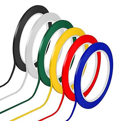 cridoz 6 Rolls 1/8 Whiteboard Tape Thin White Board Tape Lines Pinstripe  Dry Erase Art Tape Graphic Chart Grid Electrical Tape, 108 Feet Per Roll