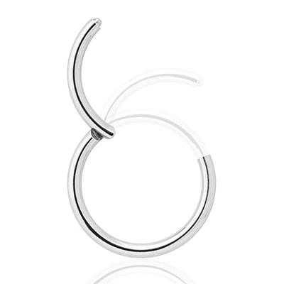 RocJMWJ 316l Surgical Steel Hinged Nose Rings Hoop 20G 18G 16G 14G,  Diameter 6mm to 14mm, Stainless Steel, no gemstone, - Yahoo Shopping