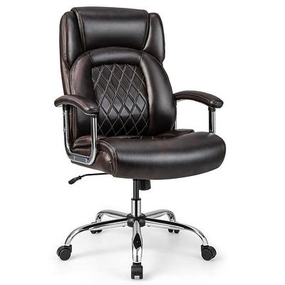 Gymax Swivel Drafting Chair Tall Office Chair w/ Adjustable Backrest - Black