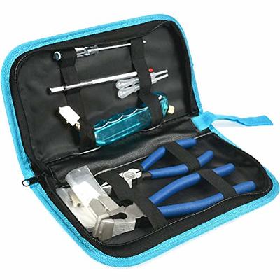 YOTINO Glass Cutting Tool Kit Includes Blue Grip Oil Feed Glass Cutter with 2 Pliers 3 Extra Replacement Head Tungsten Scribe Engraving Pen Screwdrive