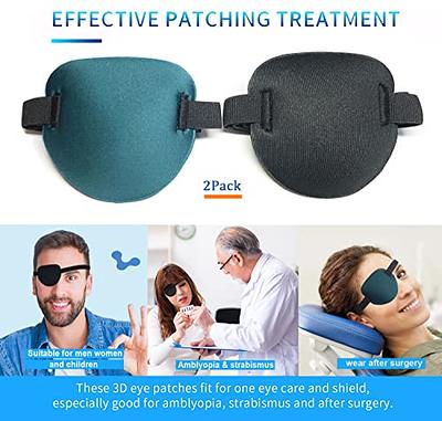 2 PCS Eye Patches, Adjustable Medical Lazy Eye Patches, Soft Pirate Eye  Patch for Adults and Kids