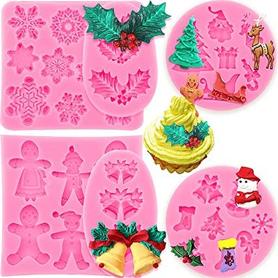 6Pcs Christmas Fondant Molds Silicone Candy Molds Set Snowflake Snowman  Xmas Tree Reindeer Santa Claus Holly Leaves Bells Candy Cane Chocolate  Mould for Pudding Jelly Cake Cupcake Topper Decoration - Yahoo Shopping