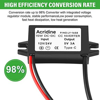 12V to 5V 3A Converter with USB C Output Reduced Voltage Regulator