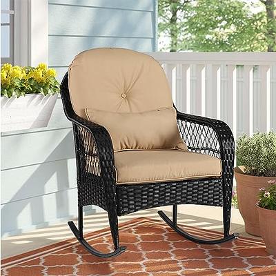 Cisvio Outdoor Patio Rattan Wicker Swivel Recliner Chair