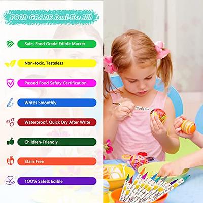 Fanika Edible Markers Food Coloring Pens 10 Colors, Double-sided Fine Tip  Food Grade Pens and Edible Marker for Cookies Decorating Fondant, Cakes