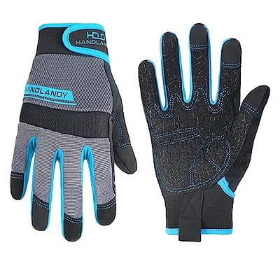 KAYGO Work Gloves for Men, KG125M Mechanic Utility Work Gloves for All Purpose, Excellent Grip, Heavy Duty, Improved Dexterity, Touch Screen, Large