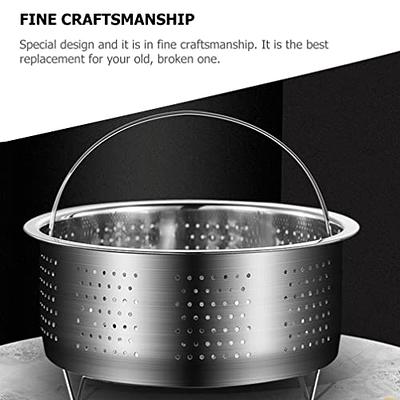 Steamer Basket,304 Stainless Steel Vegetable Steamer Basket, Steamer Rice Cooker  Basket Pressure Cooker Steamer Basket With Silicone Covered Handle Fo