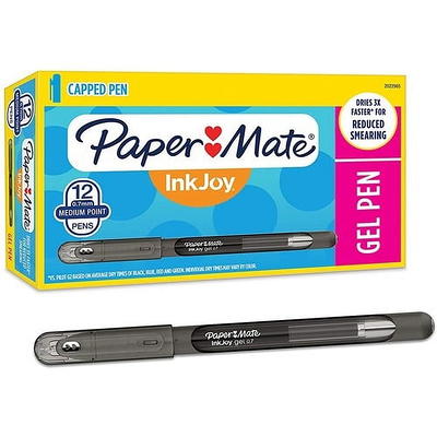 Paper Mate InkJoy Gel Stick Pens Medium Pen Point - Black Gel-based Ink -  12 / Dozen - Yahoo Shopping