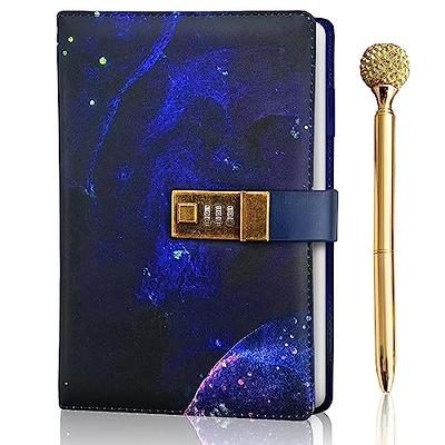 Diary with Lock for Girls Ages 8-12 Kids Journals for Writing 296 Ruled  Pages Notebook Journal with Lock, Box Set Includes Leather Journal  Notebook, Combination Lock, Pen Holder, Bracelet & Crown Pen