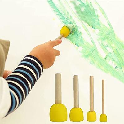 40 Pcs 1.5cm Foam Paint Brushes Round Sponge Brushes Kids Paint Sponges  Acrylic Painting Sponges Wood Staining Sponges with Wood Handle - Yahoo  Shopping