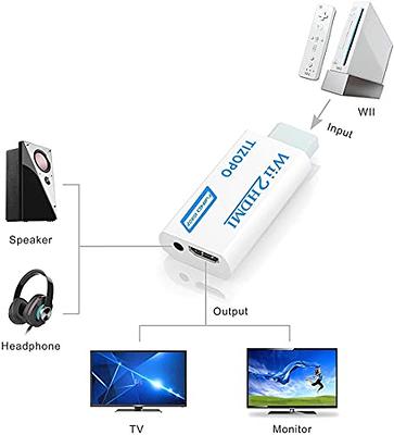 Wii to Hdmi Adapter - Wii to HDMI Converter Real 720P 1080P HD Output Video  & 3.5mm Audio Converter Adapter + High Speed HDMI Cable for Nintendo Wii,  Supports All Wii Display