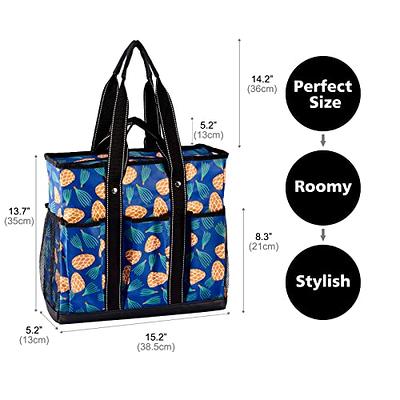 Pursetti Utility Tote with Pockets & Compartments-Perfect Nurse Tote Bag, Teacher Bag, Work Bags for Women & Craft Tote