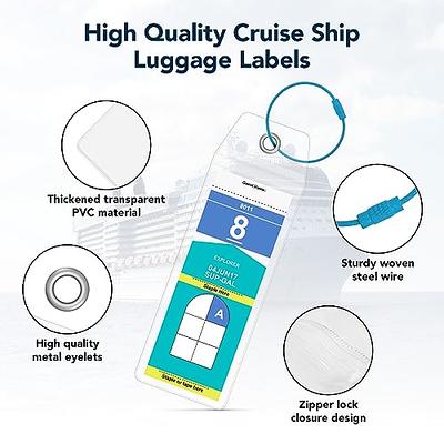 SAVERRY 4 Packs Cruise Luggage Tags Clear Wide Luggage Tag Holders