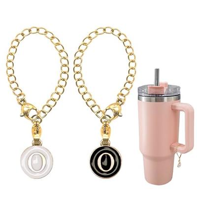 flewfun 2 Pcs Letter Charm Accessories for Stanley Tumbler Cup, ID Initial  Letter Charm Personalized Chain, Water Bottle Charms for Handle  Identification (White/Black) (O) - Yahoo Shopping