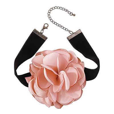 CSIYANJRY99 Flower Rose Choker Necklace for Women Black Big Rosette Velvet  Silk Gothic Adjustable Chain Y2K Jewelry Accessories (E-Pink) - Yahoo  Shopping