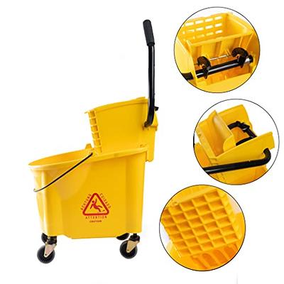 Commercial Mop Bucket 5.28 Gallon with Wringer - Side Press