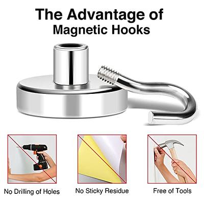 MIKEDE Strong Magnetic Hooks Heavy Duty, 110LBS+ Swivel Magnetic