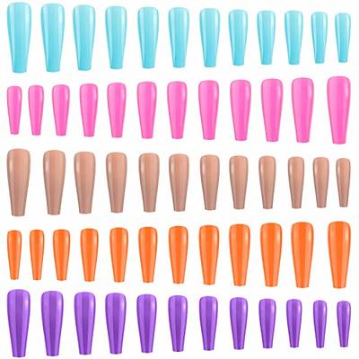  240 Pieces Extra Long Press on Nails Ballerina Coffin False  Nails Solid Color Full Cover Fake Nails Artificial Acrylic Nails for DIY  Nail Salon Women Girls (Aurora Pattern) : Beauty 