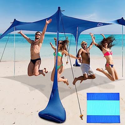 Beach Tent Sun Shade Family Beach Canopy with UPF50+ UV Protection Pop Up  Sun Shelter for Beach Fishing Backyard Camping