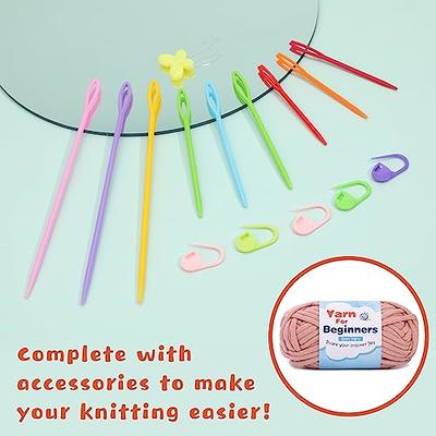 Pom Pom Maker, 5 Sizes Pompom Maker Tool Set for Fluff Ball Weave DIY Wool  Yarn Knitting Craft Project for Beginner,Include 10PS Knitting Stitch