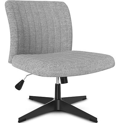 LEMBERI Fabric Padded Desk Chair No Wheels, Armless Wide Swivel,120°  Rocking Mid Back Ergonomic Computer Task Vanity Chairs for Office, Home,  Make