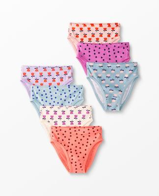 Girls' Tulip And Dots Pack Hipster Underwear in 100% Cotton - Size