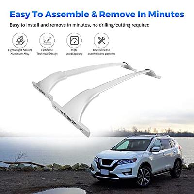 Cross Bars Roof Rack for Nissan Rogue 2014-2020 Heavy Duty Top Roof Rail Cargo Luggage Carrier, Silver