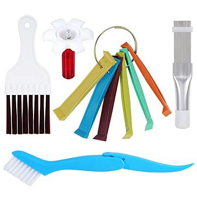 2 Pieces Air Conditioner Condenser Fin Cleaning Brush and Stainless Steel  Air Conditioner Fin Cleaner, Refrigerator Coil Cleaning Whisk Brush Metal