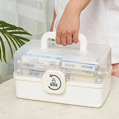 Large Capacity Family Medicine Organizer Box Portable First Aid