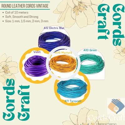 Cords Craft®, 3mm Round Leather Cord Leather Matte Finish String for  Jewelry Making Bracelet Beading Work Hobby and DIY Craft (Natural Dye  Violet, 10.93 Yards)