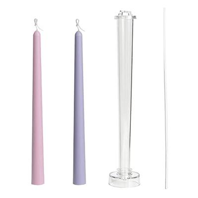 2-Pack Taper Candle Mold,Candle Body Molds for Candle Making,Clear Plastic  Pillar Candlestick Candle Mold,Classic Tall Taper Mold for Church Christmas