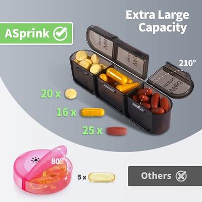 Zoksi Large Pill Organizer for Monthly, Vitamin Bottle Organizer with 7  Compartments, Supplement Organizer for Medicine Storage, Pill Dispenser for