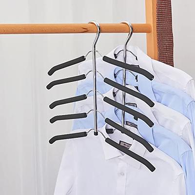 Cozymood Black Plastic Hangers with Hooks, 60 Pack - Space Saving, Slim, Dress Hangers for Clothes