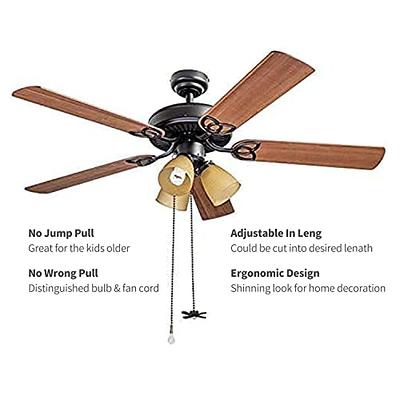 Ceiling Fan Pull Chain Extender, 𝟴 𝗣𝗶𝗲𝗰𝗲𝘀 3mm Diameter Beaded Ball  𝑭𝒂𝒏 𝑷𝒖𝒍𝒍 𝑪𝒉𝒂𝒊𝒏,𝟮𝟰 𝗶𝗻𝗰𝗵 Extra Long with Decorative Frosted  Glass Bulb and Fan Cord (Antique) - Yahoo Shopping