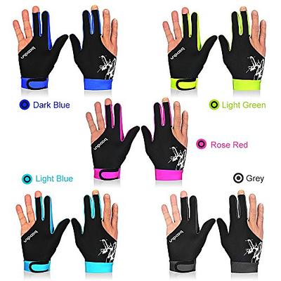 Miayaya Pool Glove Three Open Fingers Billiards Glove Pool Cue Gloves for  Snooker Cue Sports Gloves Billiards Match Gloves fits on Left Hand