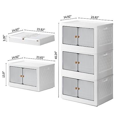 4 Tier Plastic Storage Bins 23QT, Stackable Storage Containers with Wheels  and Lids, Folding Storage Boxes,Closet Organizers and Storage,Collapsible  Organization and Storage for Bedroom,Kitchen,Dorm - Yahoo Shopping