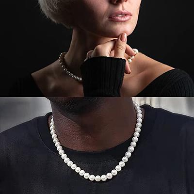 Trendy Imitation Pearls Necklace Men Handmade Classic Width 6/8/10mm Bead Pearls  Necklace For Men Jewelry Gift | Fruugo NO